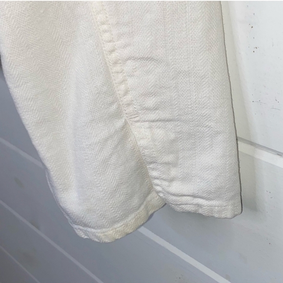 [J. Jill]  Blend Fringe Trim Blazer Jacket In White Size 12 - Picture 6 of 8